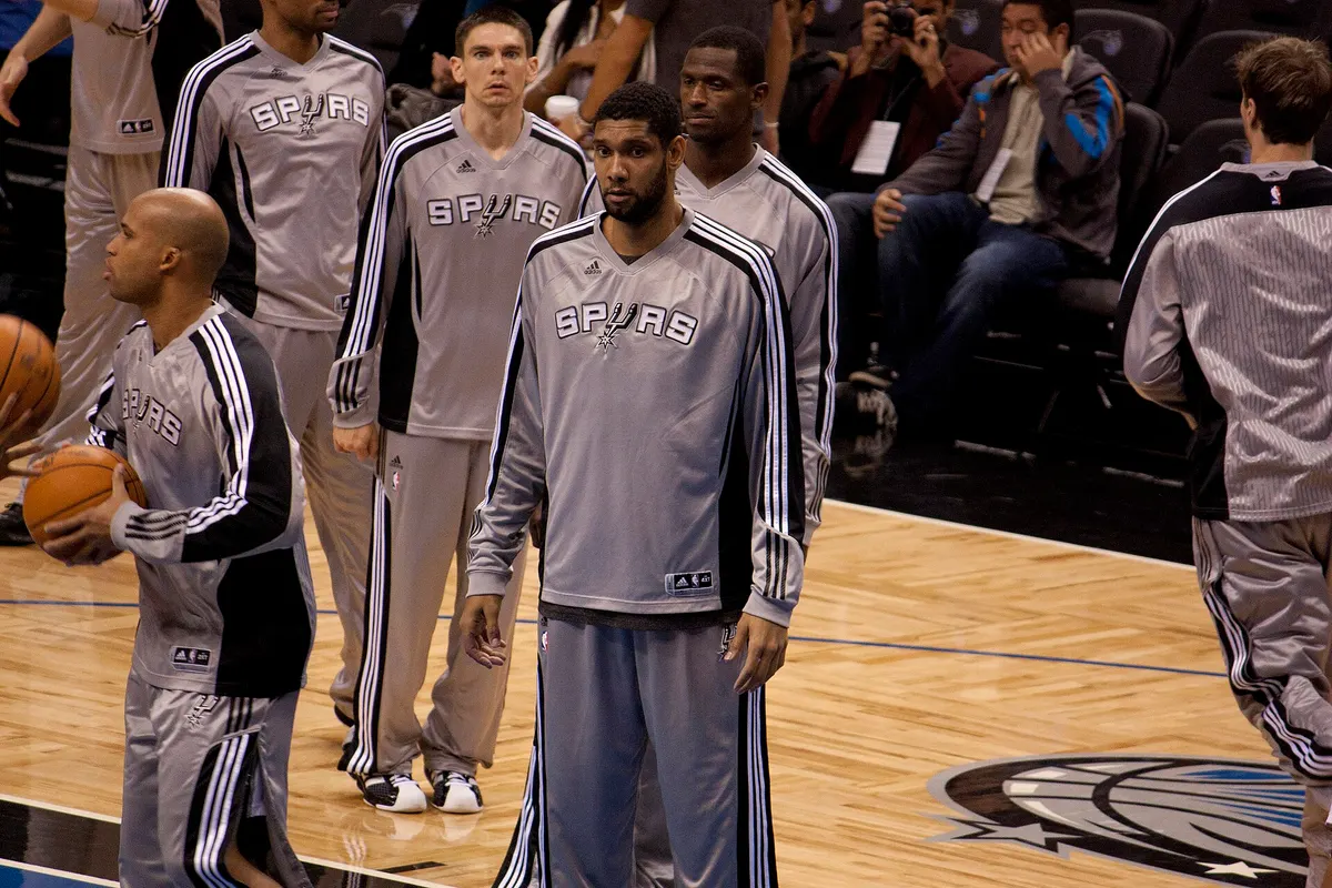 Tim Duncan of the San Antonio Spurs during a game in 2010
